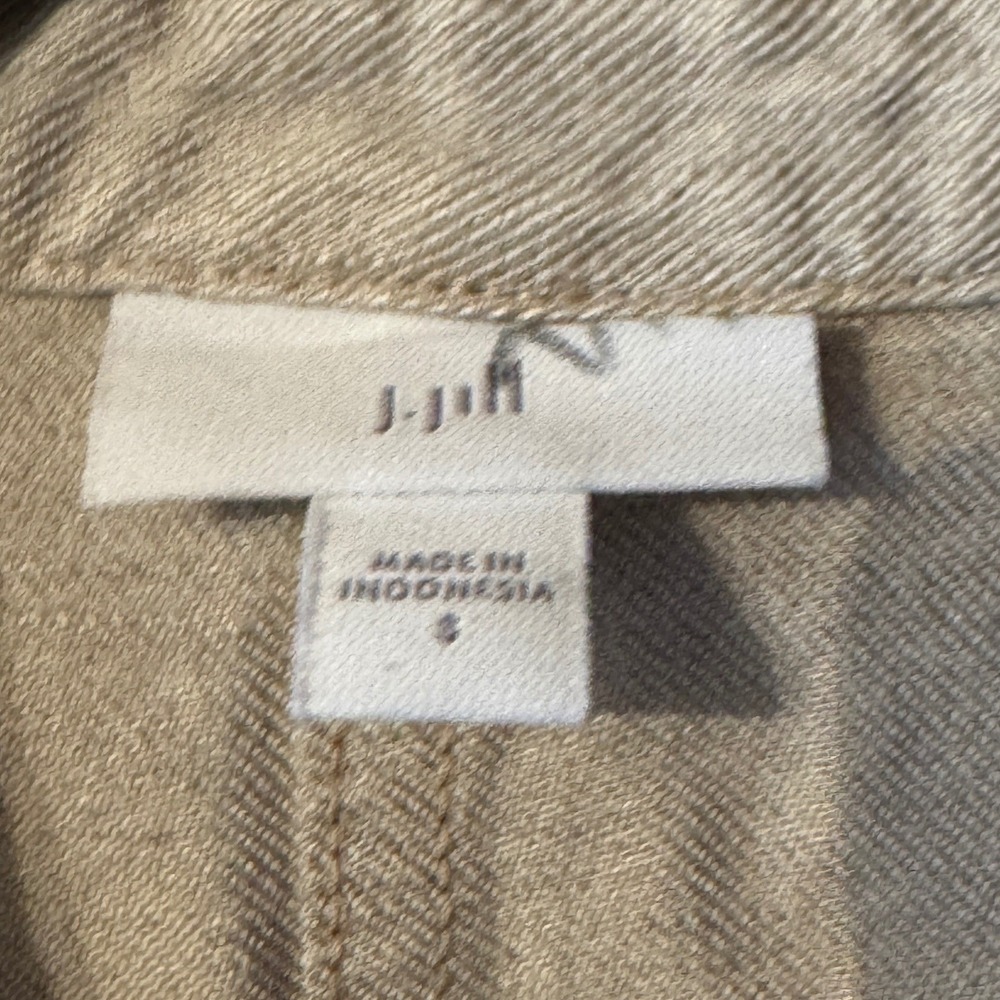 J. Jill Womens Linen Blend Button Front Chore Jacket Oatmeal Beige Small - Picture 3 of 7